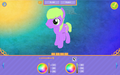 Adjusting the pony's size, eye/eyelash type and color, coat color and wings / horn size, if any