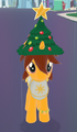 The Holiday Tree Hat worn by a pony