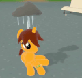 The Raincloud Hat equipped on a pony